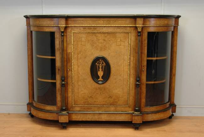 Victorian Burr Walnut Antique Credenza of the Finest Quality
