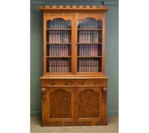 Spectacular Large Victorian Antique Oak Bookcase 20 Pollard Oak Arts & Crafts Antique Victorian Bookcase.