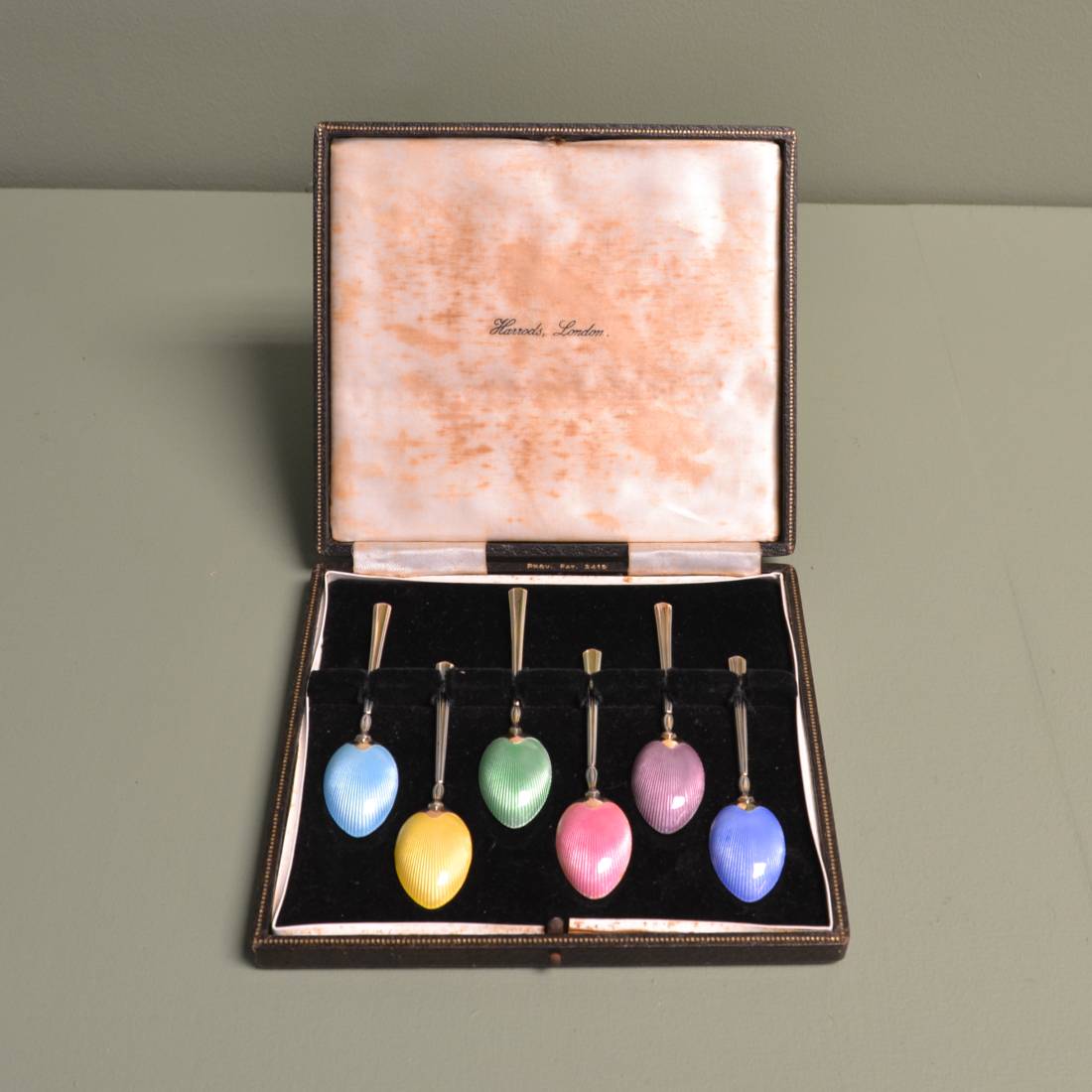 Set of Six Sterling Silver Demitasse Spoons.
