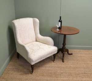 Quality Large Upholstered Antique Arm Chair / Throne Chair 15 Upholstered Antique Victorian Armchair.