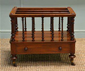 Spectacular Victorian Mahogany Antique Canterbury 15 Victorian Mahogany Antique Canterbury / Paper Rack.