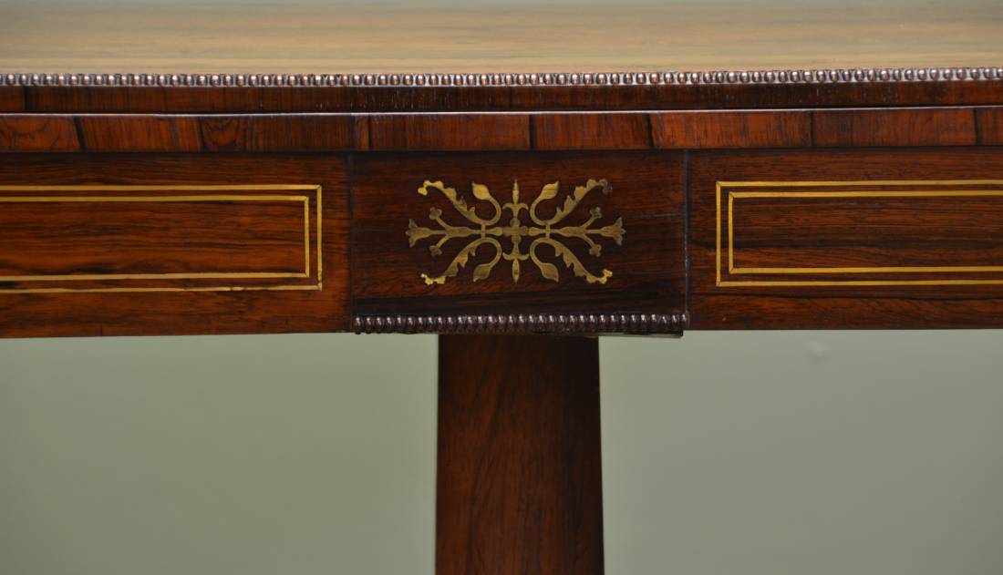 Regency Antique Bridge Table brass details