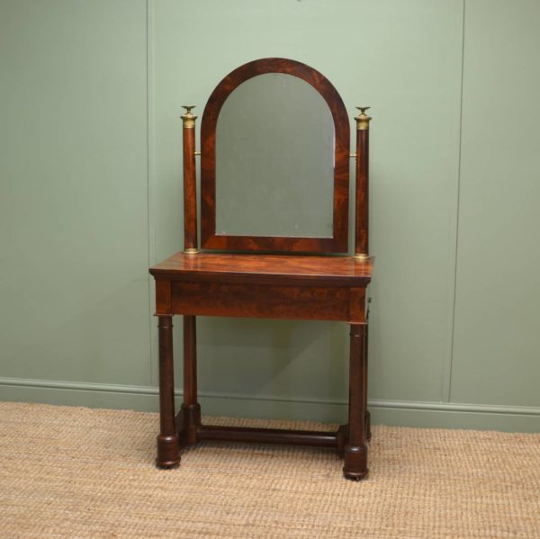 Stunning French Empire, Figured mahogany Antique Dressing Table