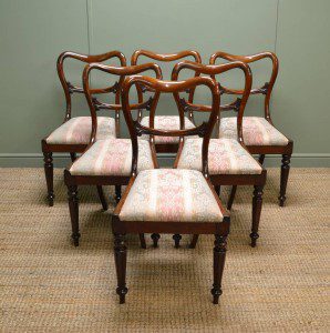 Elegant Set of 6 Victorian Mahogany Antique Balloon Back Chairs 17 William IV Mahogany Antique Balloon Back Chairs