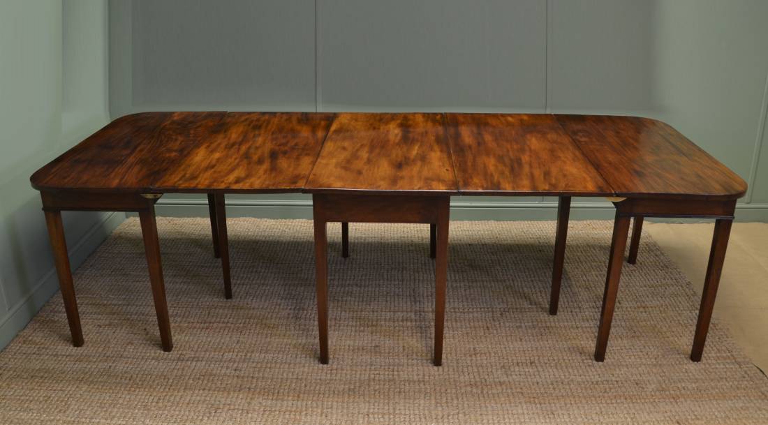 Large Georgian Mahogany D end Antique dining Table