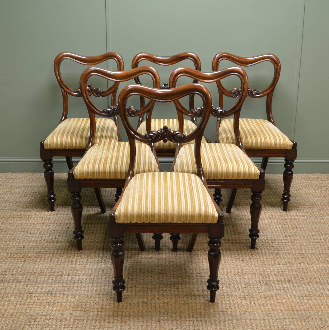 Victorian Antique Balloon Back Chairs