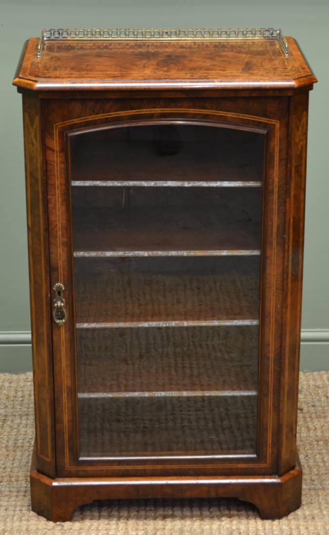 Antique Walnut Victorian Music Cabinet