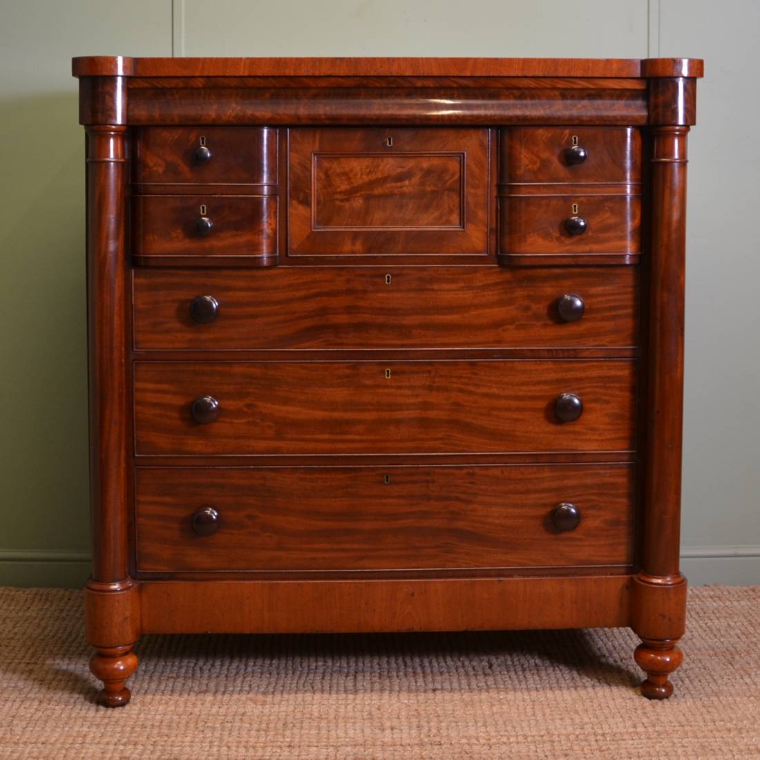 Stunning Quality Victorian Scottish Large Antique Mahogany Chest Of Drawers
