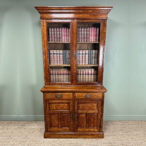 Spectacular Large Victorian Antique Oak Bookcase 18 Antique Oak Bookcase On Cupboard