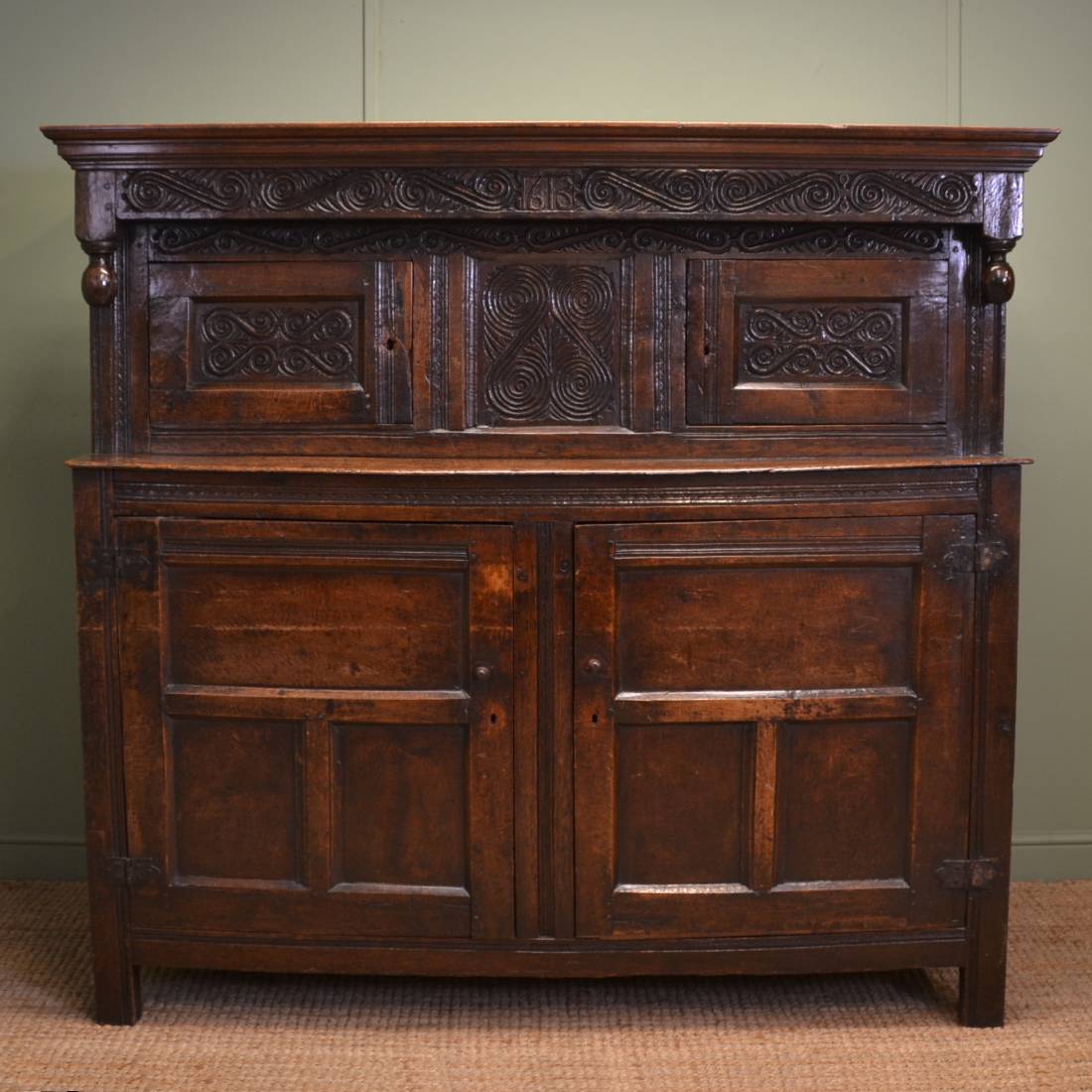 Antique Court Cupboard Dated 1613