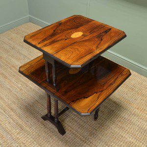 Striking Figured Burr Walnut Victorian Antique Sutherland Table 6 Antique Victorian Double Sutherland Table