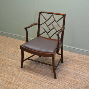 Quality Antique Desk Chair 16 Edwardian Solid Mahogany Cockpen Antique Desk Chair