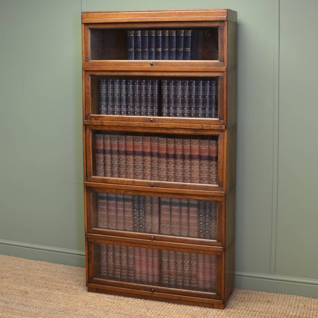 Art Deco Five Height Globe-Wernicke Oak Bookcase