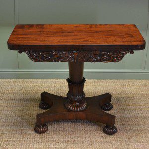 Quality Antique Regency Games Table with Brass Inlay 21 Gillows Antique Games Table from the Regency Period