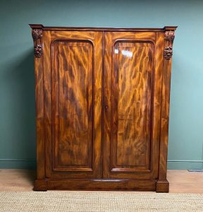Huge Walnut Antique Victorian Wardrobe by Robson & Sons 17 Gillows Victorian Mahogany Antique Double Wardrobe