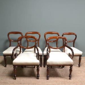 Elegant Set of 6 Victorian Mahogany Antique Balloon Back Chairs 15 Six Victorian Mahogany Antique Balloon Back Chairs