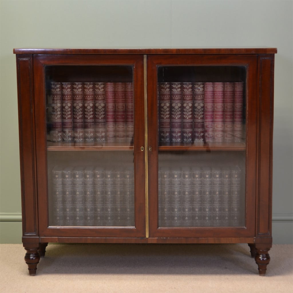 Remarkable Small Glazed Mahogany Antique Bookcase by James Winter