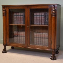 Spectacular Georgian Mahogany Antique Bookcase with Claw Feet