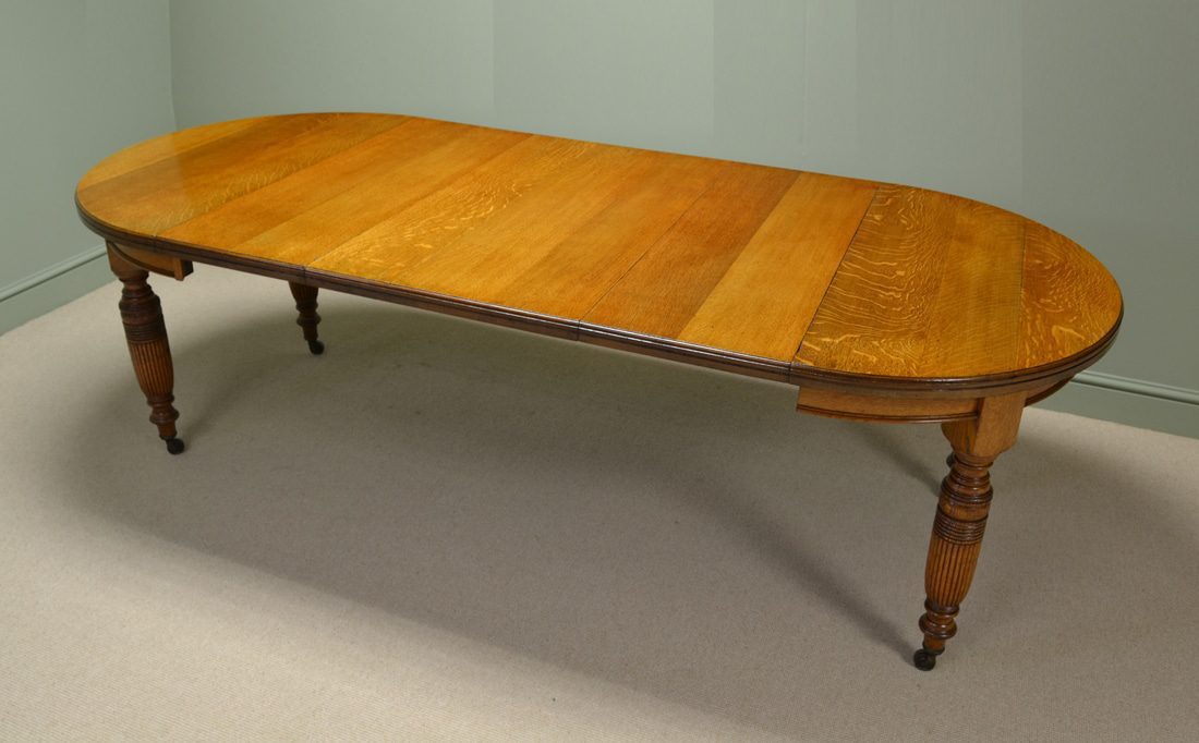Golden Oak Maple & Co Victorian Antique Extending Dining Table