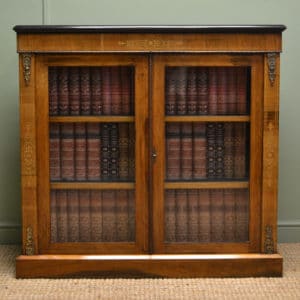 Fine Quality Victorian Walnut Antique Pier Cabinet 18 Pier Cabinet with brass ormolu mounts.