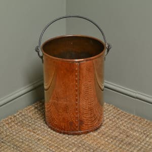 Unusual Arts & Crafts Copper Antique Coal Bucket 13 Copper Coal Bucket