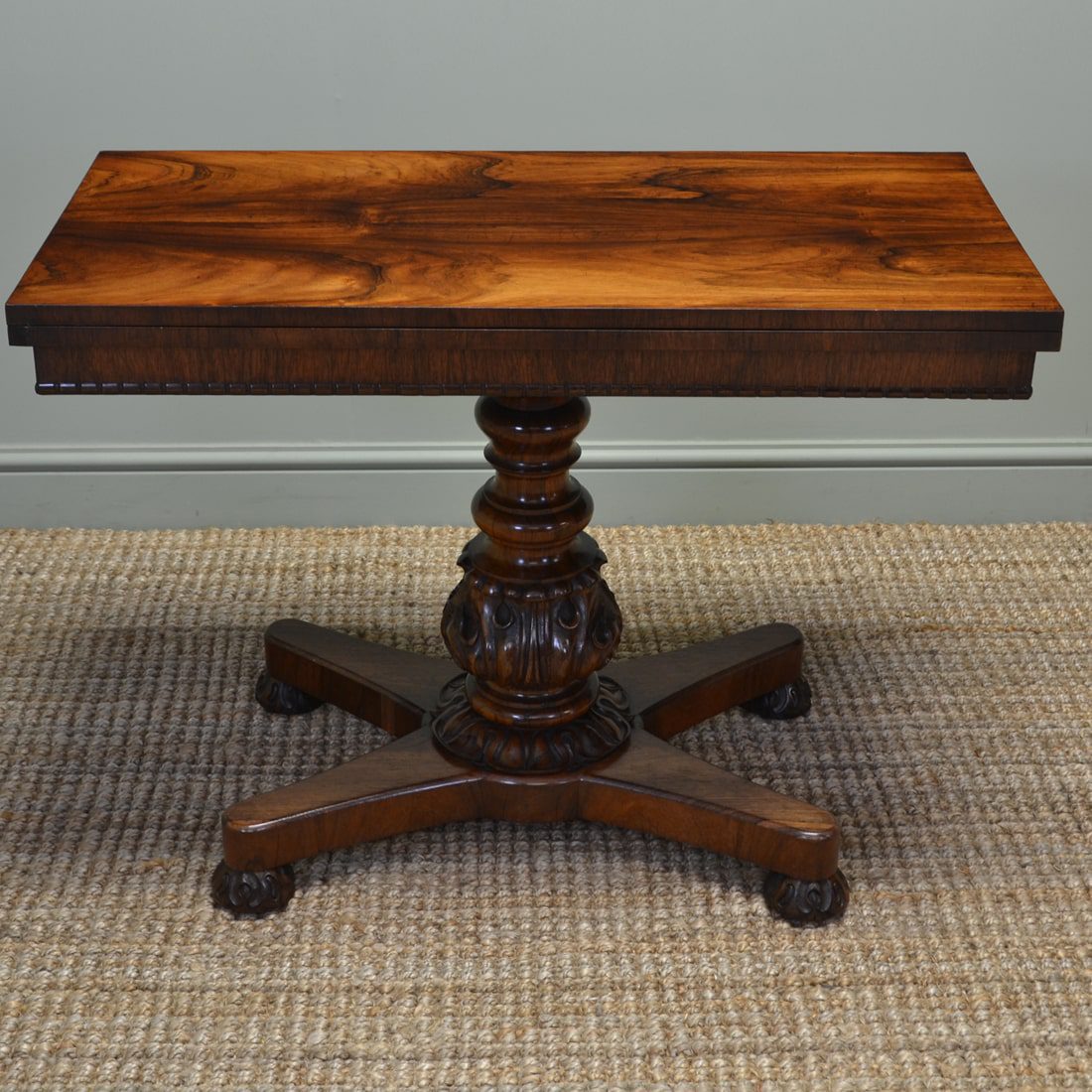 William IV Antique Figured Rosewood Tea Table / Console Table.