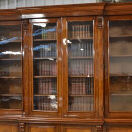 Magnificent Huge Figured Mahogany Regency Break Fronted Library Bookcase