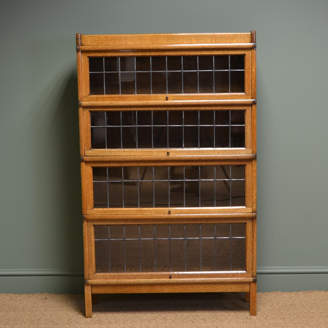 Spectacular Golden Oak Antique Edwardian Globe Wernicke Stacking Bookcase