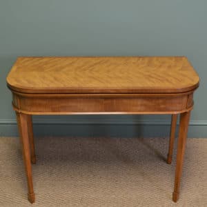 Stunning Antique Victorian Games Table / Card Table 18 Victorian Satinwood Games Table