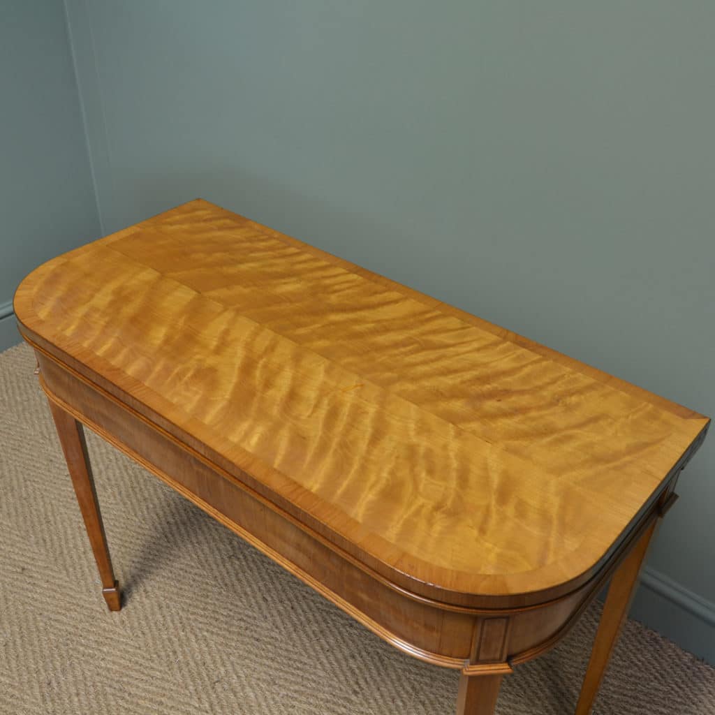 Striking Golden Satinwood Edwardian Antique Side / Card Table