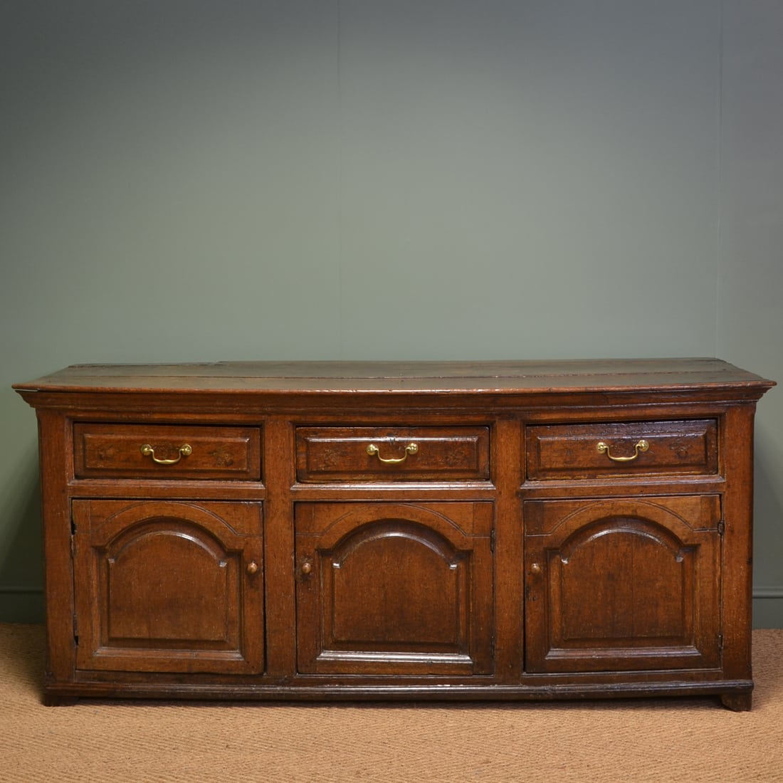 George II Antique Oak Dresser Base