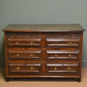 Country House Period Oak Antique Mule Chest 17 Unusual Period Panelled Oak Antique Mule Chest Dated 1713