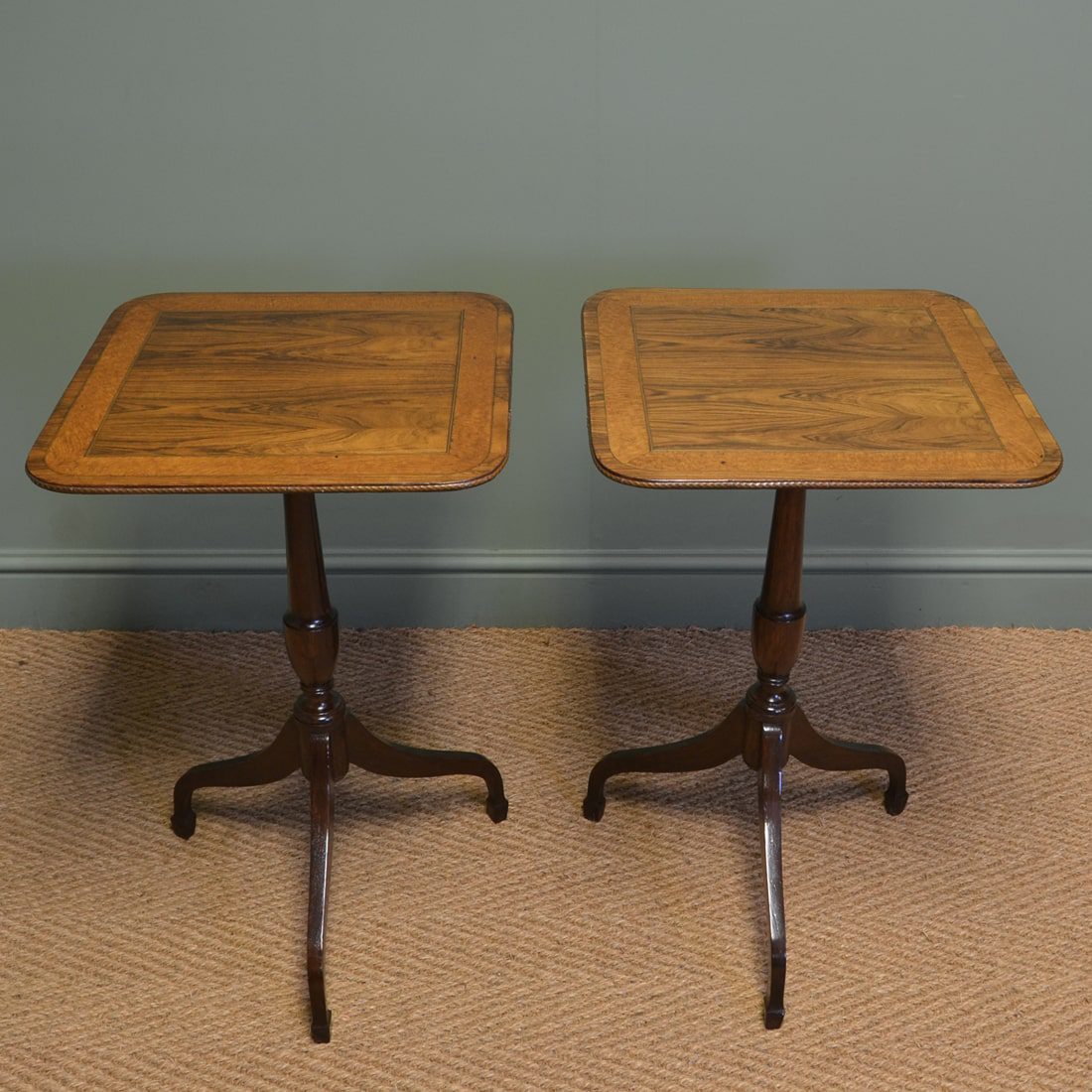 Rare Pair Of Regency Occasional Tripod Tables