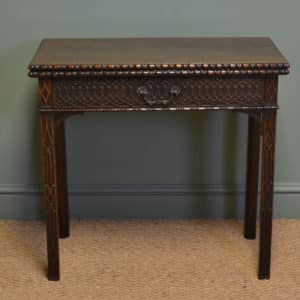 Country House Mahogany Antique Georgian Side Table 16 Georgian Chippendale Design Antique Side Table