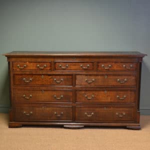 Spectacular Antique Georgian Mahogany Chest of Drawers 16 Superb Oak and Mahogany Cross Banded Large Antique Georgian Lancashire Chest