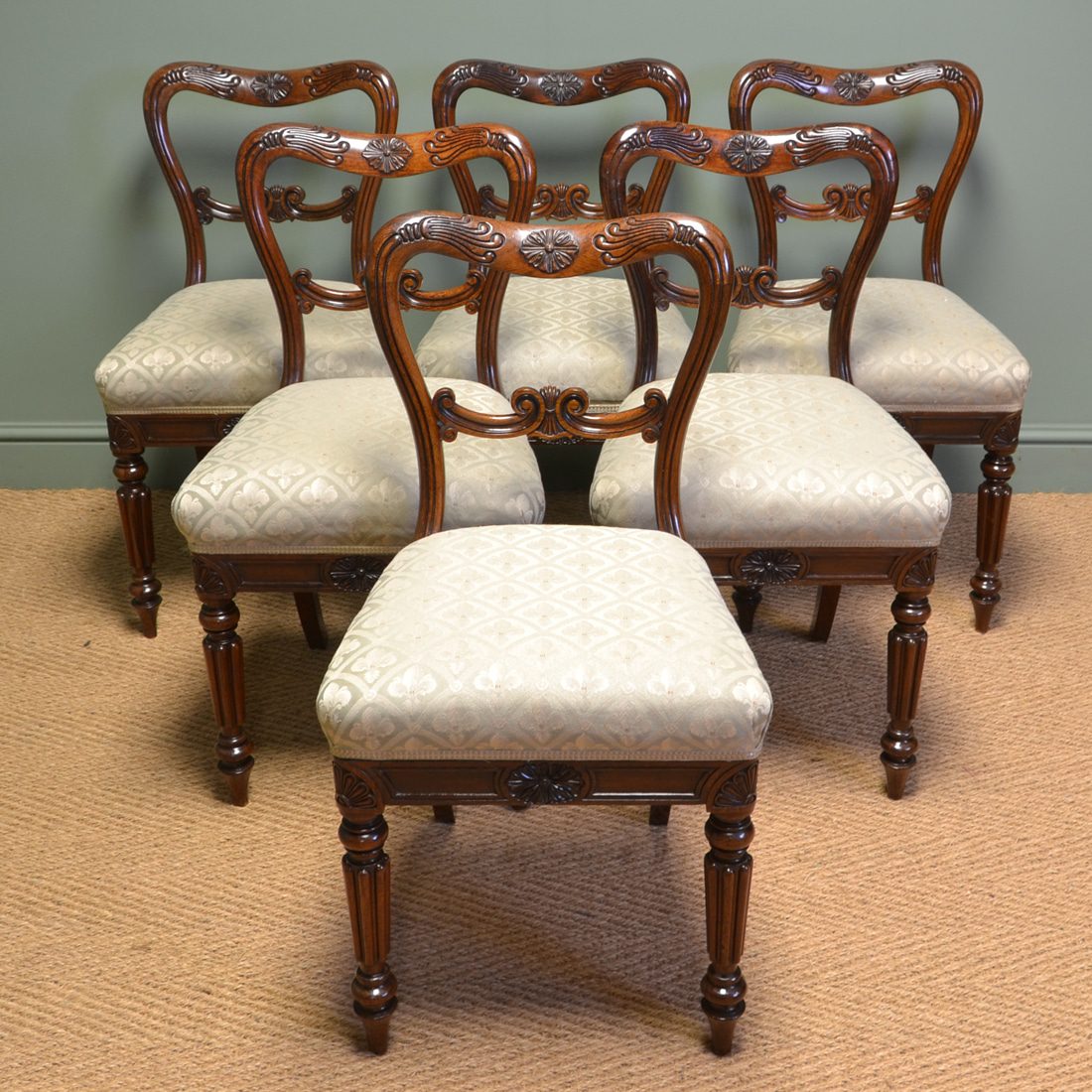 Spectacular Set Of Six Gillows Rosewood Antique William IV Dining Chairs
