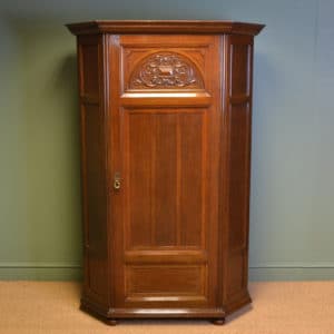 Quality Oak Antique Hall Wardrobe / Cupboard 17 Victorian Oak Hall Wardrobe by Gillows