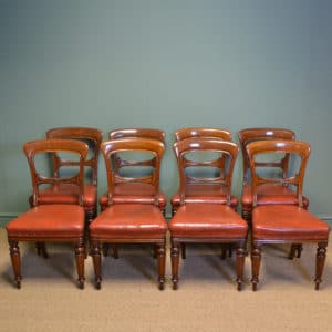 Elegant Set of 6 Victorian Mahogany Antique Balloon Back Chairs 16 Country House Set of Eight Victorian Oak Balloon Back Antique Dining Chairs by James Winter & Sons.