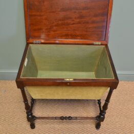 Small Edwardian Mahogany Antique Work Box / Side Table