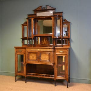 Spectacular Exhibition Quality Inlaid Rosewood Antique Victorian Display Cabinet