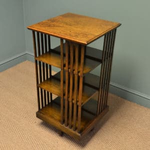 Tall Oak Edwardian Arts & Crafts Revolving Antique Bookcase