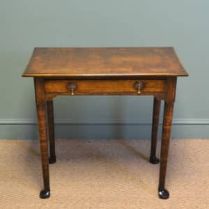 Country House Period Oak Antique Low Boy 16 18th Century Quarter Veneered Antique Walnut Low Boy / Side Table