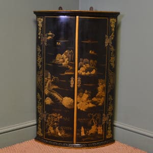 Stunning Victorian Antique Corner Cupboard 16 Unusual Bow Fronted Wall Hanging Antique Chinoiserie Corner Cupboard