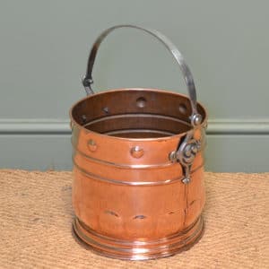 Unusual Arts & Crafts Copper Antique Coal Bucket 14 Arts & Crafts Copper Antique Coal Bucket