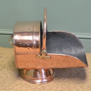 Unusual Arts & Crafts Copper Antique Coal Bucket 12 Unusual Decorative Victorian Antique Coal Bucket