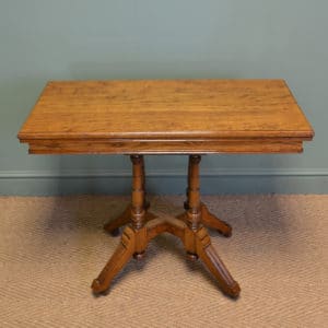 Stunning Antique Victorian Games Table / Card Table 19 Arts & Crafts Oak Games Table
