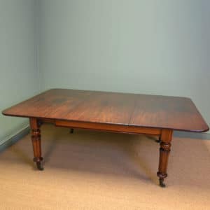Quality Antique Mahogany Dining Table by Gillows of Lancaster 18 Country House Extending Cuban Mahogany Regency Antique Dining Table