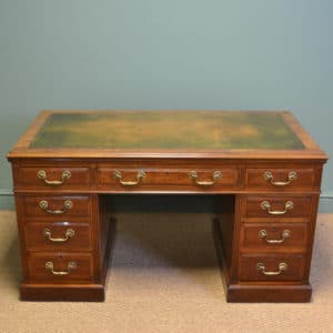 Victorian Mahogany Antique Pedestal Desk 14 Antique Pedestal Desk