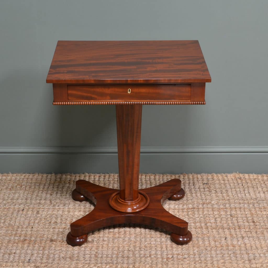 Stunning William IV Antique Mahogany Pedestal Occasional Table