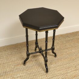 Victorian Arts & Crafts Ebonized Occasional Lamp Table